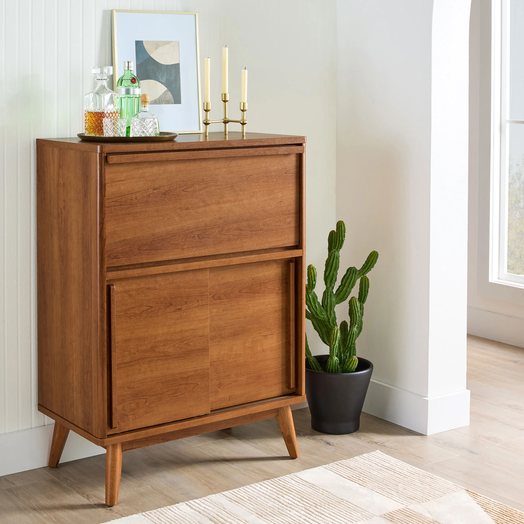 Greyson Bar Cabinet, Acorn Finish