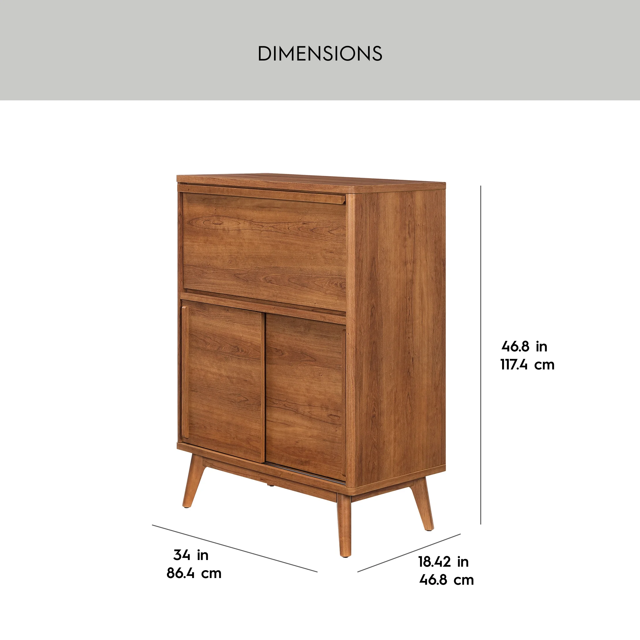 Greyson Bar Cabinet, Acorn Finish